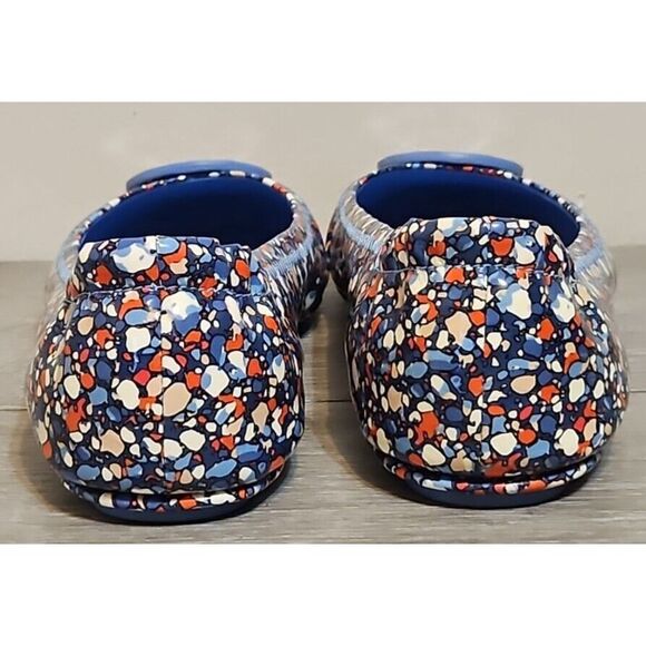 Tory Burch Minnie Women's 7 M Travel Ballet Flat Linose Red Blue Speckled Shoes - Picture 6 of 10